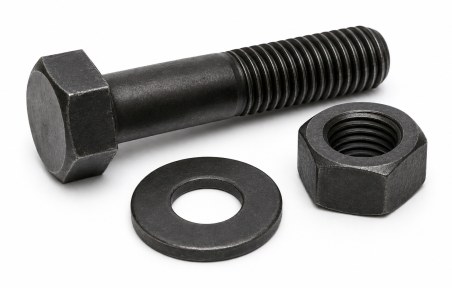 Bolt with flat washer and hexagon nut
