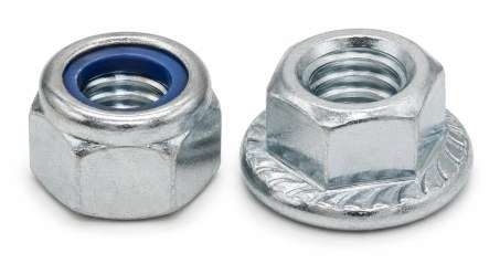 Nyloc insert nut and serrated flange nut