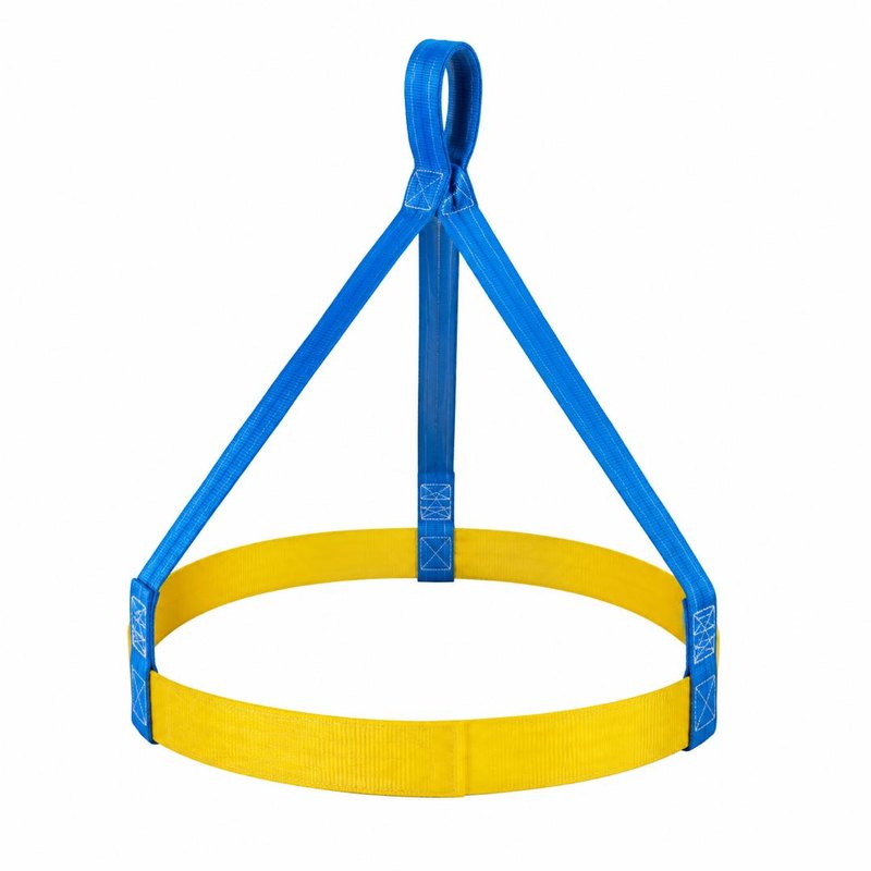 Webbing sling for lifting drums and cylinders