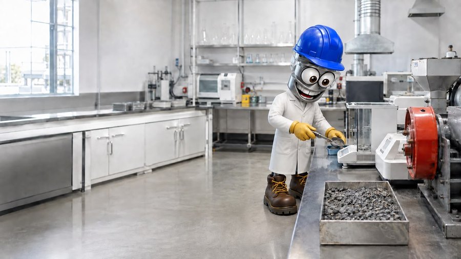 Bobo preparing sample trays in a laboratory