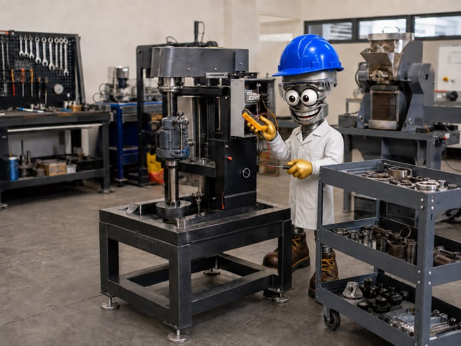 Bobo at a metallurgical bench test rig