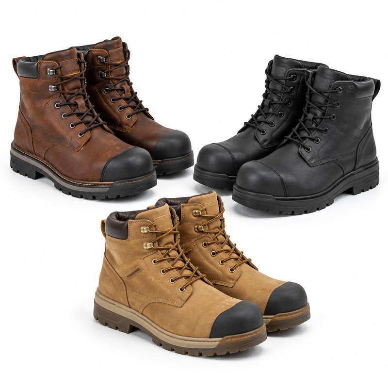 Steel toe safety boots