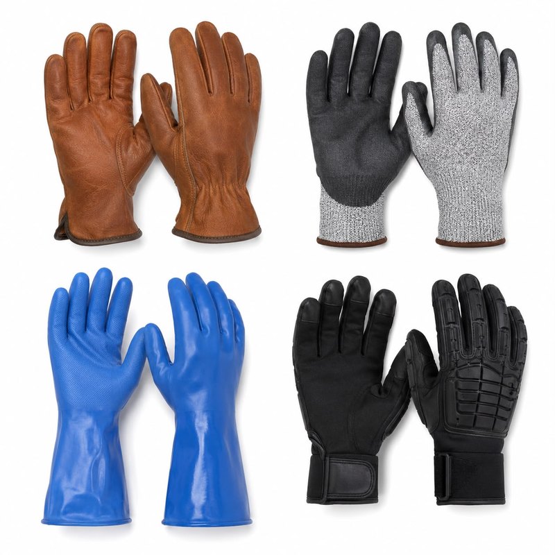 Leather, cut resistant, chemical and impact gloves