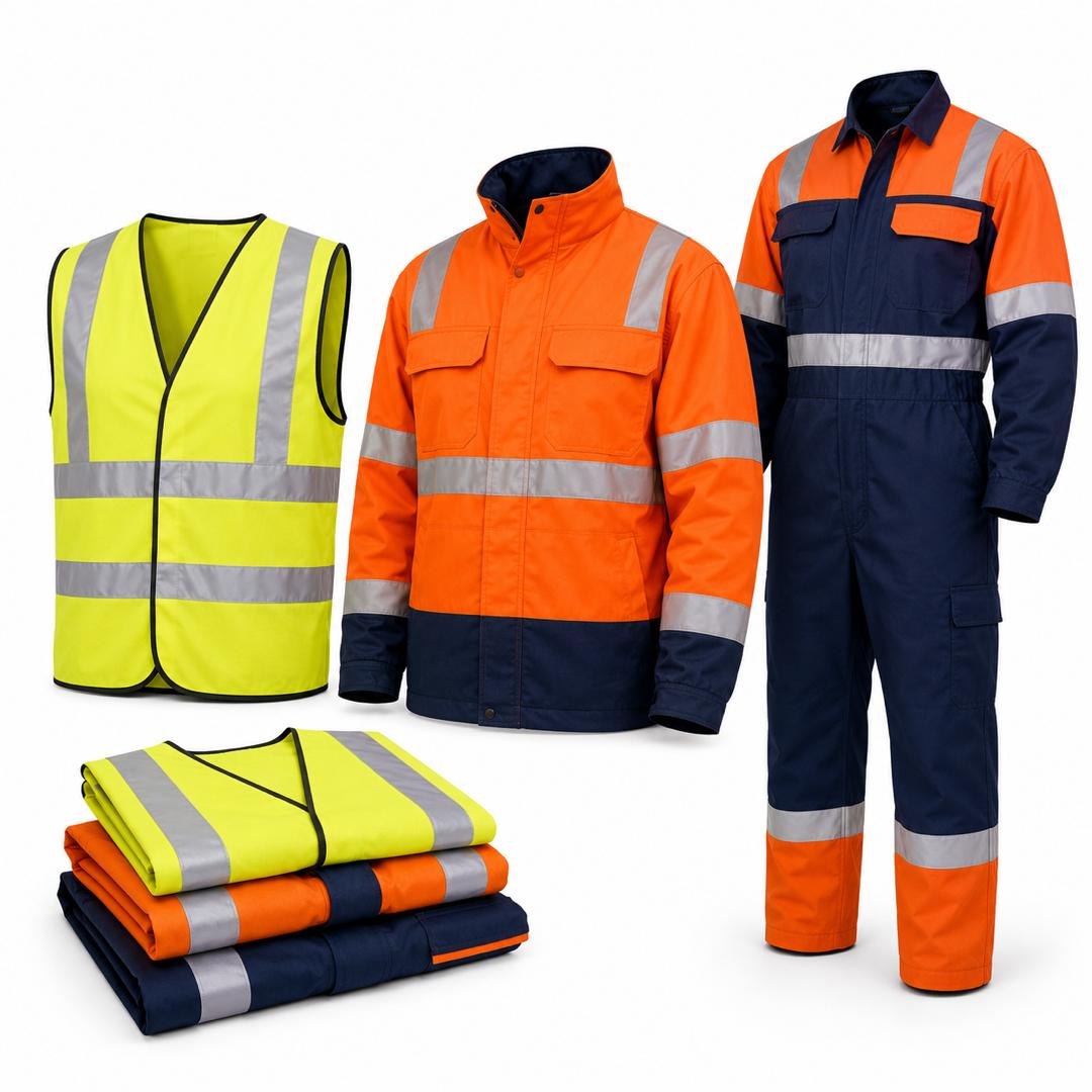 High visibility vest, jacket and coverall
