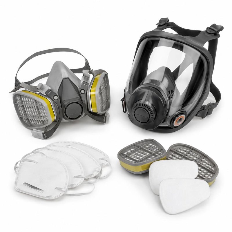 Half mask and full face respirators with filters